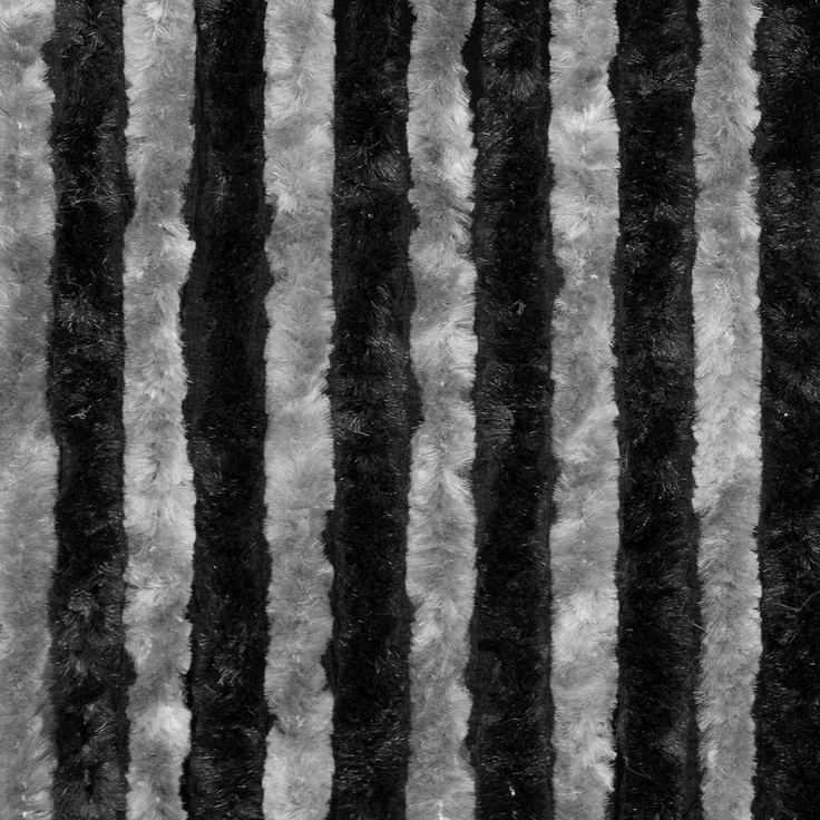 Moritz Flauschvorhang aus Chenille 100 x 200 cm schwarz grau Türvorhang als Fliegenschutz Insektenschutz für Camping Wohnwagen – Bild 3
