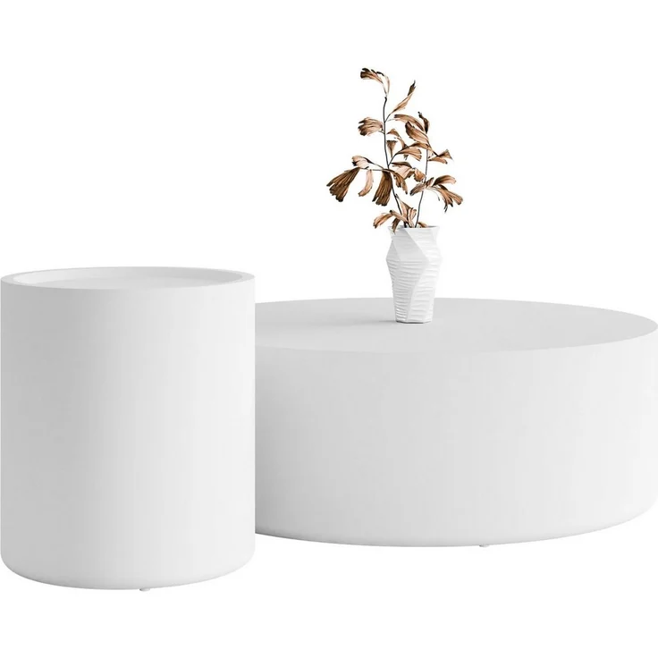 Lookway Couchtisch DUALO Couchtisch-Set – Modernes Design fürs Wohnzimmer (2er Set), Durchmesser: ⌀90 cm & ⌀40 cm – Bild 5