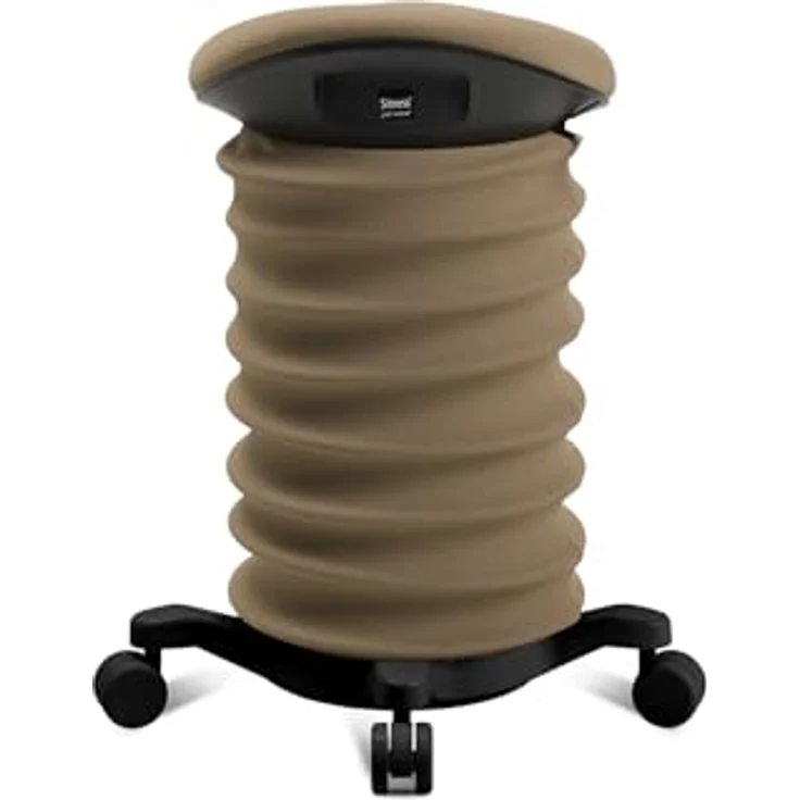 TOPSTAR Sitness 4D mit Rollen - AGR-Zertifiziert Dynamischer Sitzhocker schwarz - braun, ergonomischer Bürohocker - höhenverstellbar - stärkt den Rücken - entlastet die Bandscheiben – Bild 5