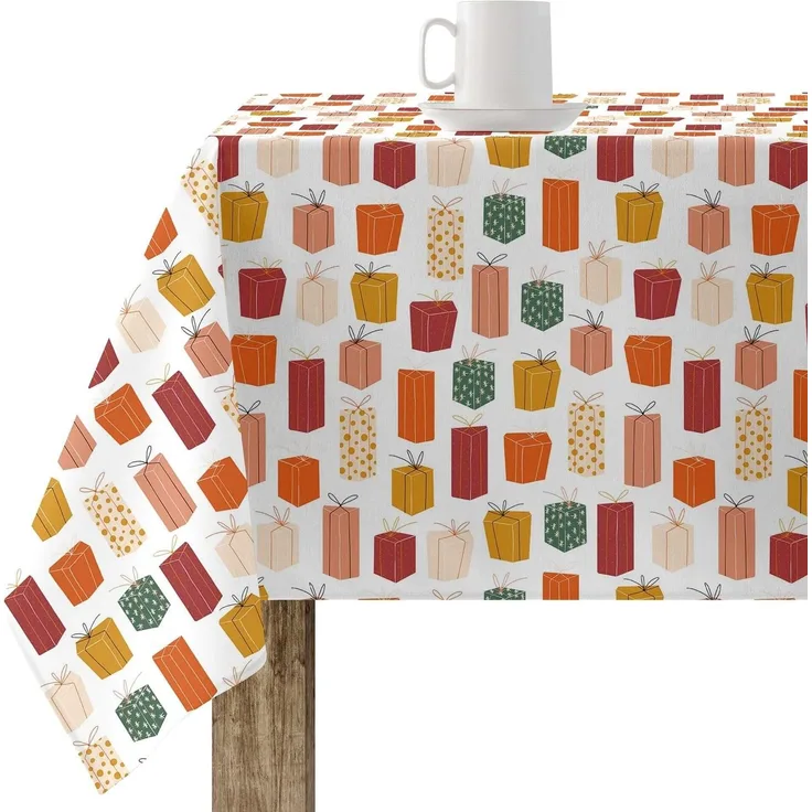 BELUM | Weihnachtstischdecke | Anti-Fleck-Tischdecke | Rechteckig Harz | Tischdecke (laminiert) | Tischdecke | Tischdecke | Heimtisch (140 x 140 cm)