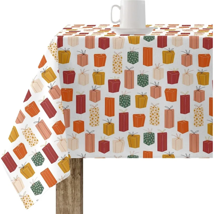 BELUM | Weihnachtstischdecke | Anti-Fleck-Tischdecke | Rechteckig Harz | Tischdecke (laminiert) | Tischdecke | Tischdecke | Heimtisch (140 x 140 cm)