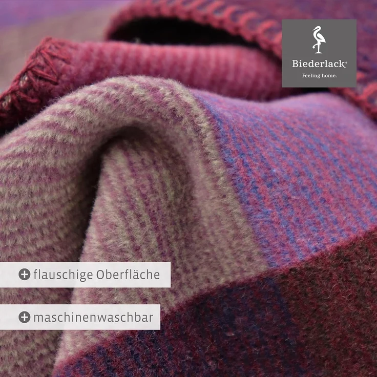 Wohndecke Purple Geometric, lila Sofadecke in 150x200, Decke aus Baumwoll-Mix, Biederlack, Made in Germany – Bild 5