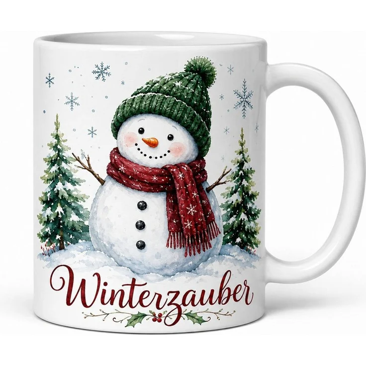 WS-Trend Tasse Schneemann Weihnachtstasse - Geschenk zu Weihnachten - weiß mit Spruc, Keramik – Bild 1