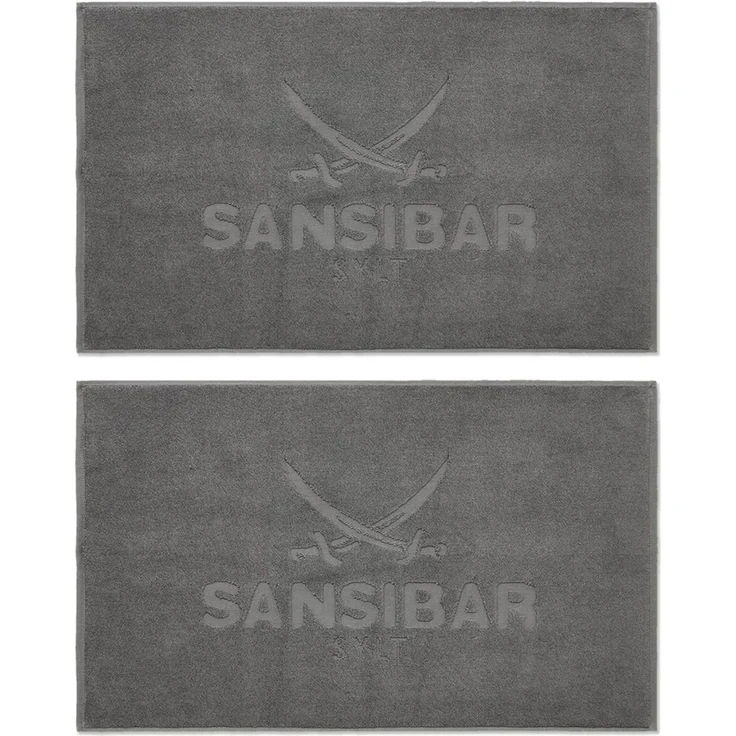 Sansibar Sylt Badematte 2er Set Sansibar Badvorleger, 50x80 cm, Hochtiefprägung, Rückseite hat keine rutschhemmende Beschichtung, hautfreundlich, pflegeleicht, fußbodenheizungsgeeignet, strapazierfähig, schwere Qualität, beste Saugfähigkeit, Baumwolle,... – Bild 1