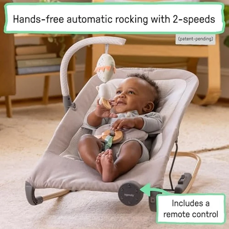 Ingenuity Keep InMotion Automatischer Baby-Schaukelsitz, mit Fernbedienung, hochwertige Materialien, 0-6M - Soulful Skies – Bild 6