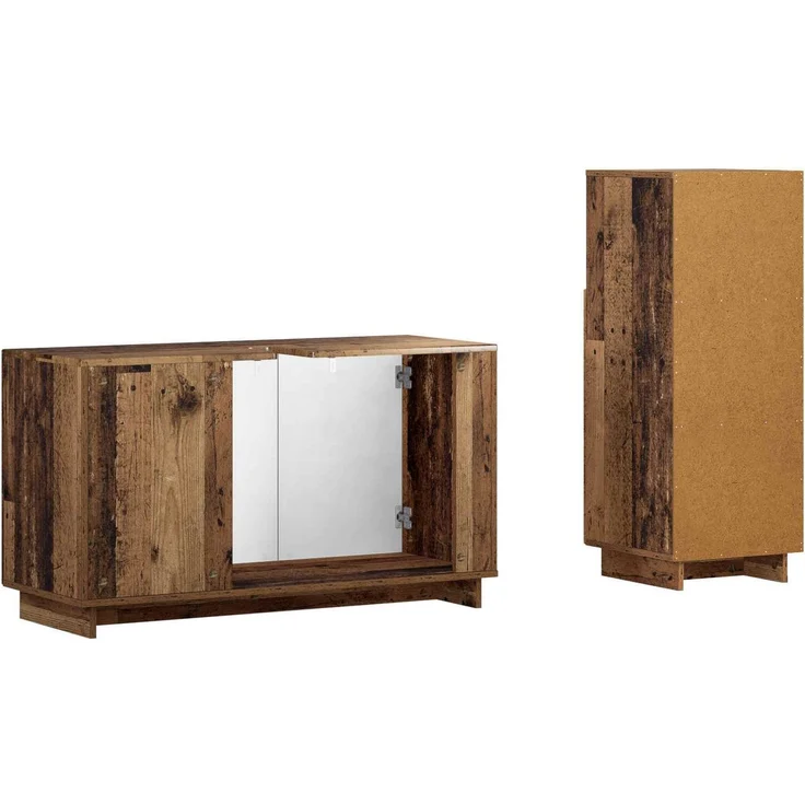 vidaXL Badezimmerschrank-Set 2 stk. Altholz Holzwerkstoff 3433080 – Bild 6