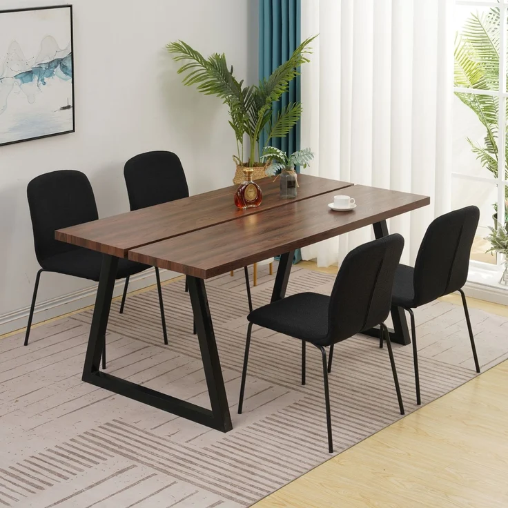 Albatros Esszimmerstühle 4er Set ENNA, schwarz - stapelbar, bequemer Polsterstuhl - Eleganter Küchenstuhl, Stuhl Esszimmer oder Esstisch Stuhl, Konferenzstuhl , Stückzahl:4, Farbe:Schwarz – Bild 3