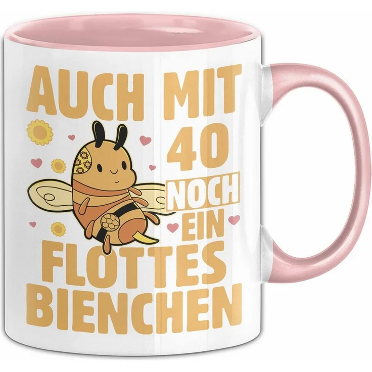Trendation Tasse 40. Geburtstag Tasse Geschenk Frauen Mutter Lustig Auch mit 40 Noch – Bild 1