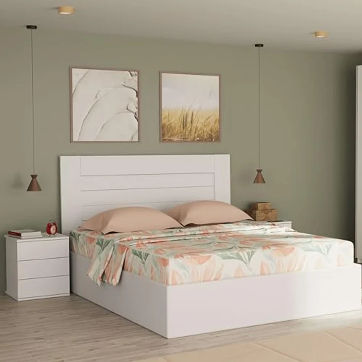 Muebles Pitarch | Nachttisch 3 Schubladen mit Metallführungen, Weiß, 48,5 x 41 x 40 cm (Höhe x Breite x Tiefe), Kleine Kommode, Modern, Modell Dana – Bild 8