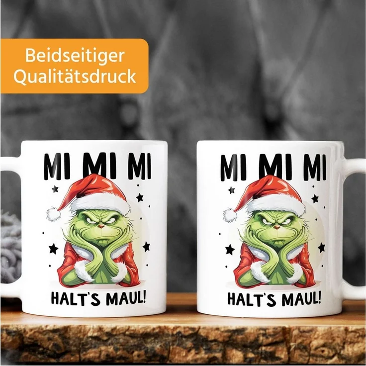 MoonWorks Tasse Grinch Tasse Anti Weihnachten Spruch Ironie Sarkasmus lustige, Keramik – Bild 3