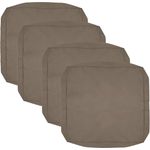 FLYMEI Terrassenkissenbezüge, wasserabweisend, für den Außenbereich, nur für den Außenbereich, Couch-Kissenbezüge, 55,9 x 61 x 10,2 cm, 4 Bezüge, Taupe