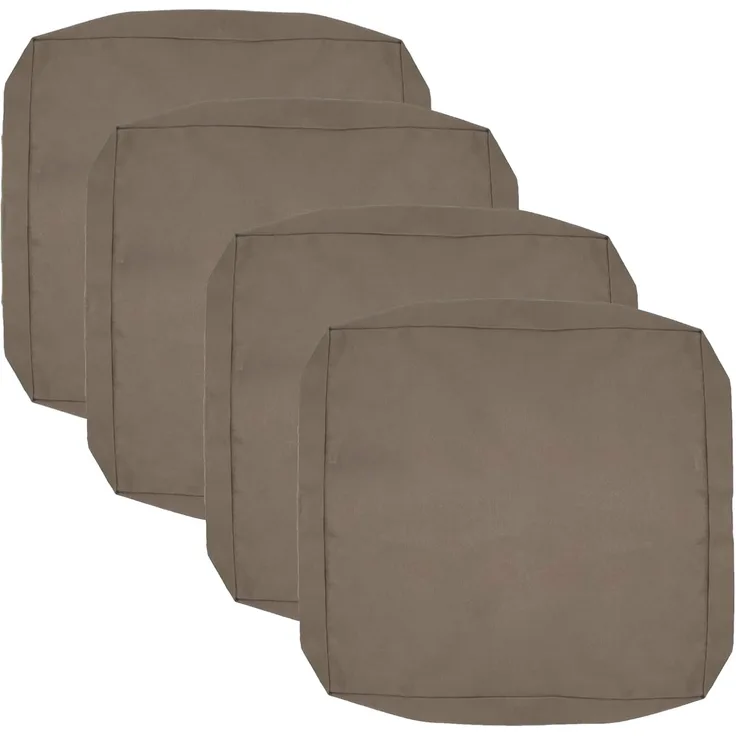 FLYMEI Terrassenkissenbezüge, wasserabweisend, für den Außenbereich, nur für den Außenbereich, Couch-Kissenbezüge, 55,9 x 61 x 10,2 cm, 4 Bezüge, Taupe