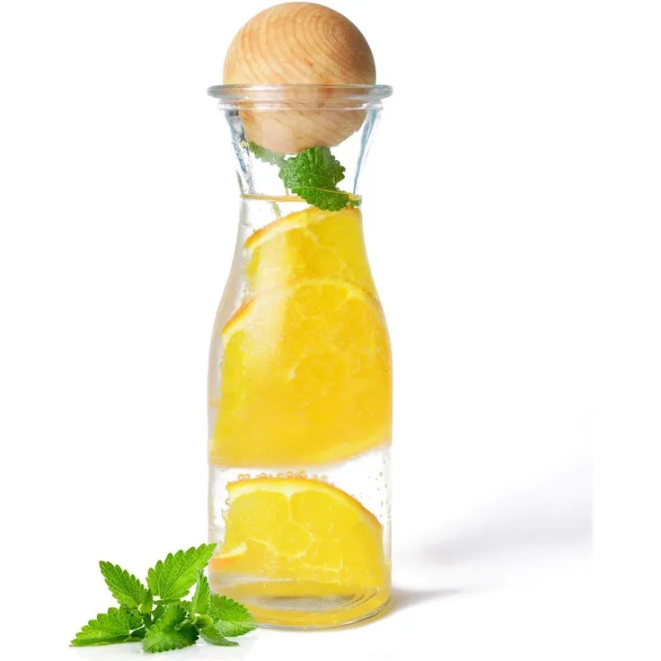 Glaskaraffen Set mit Holzstöpsel 270ml und 470ml Weinkaraffe Karaffe Wasserkaraffe Dekanter