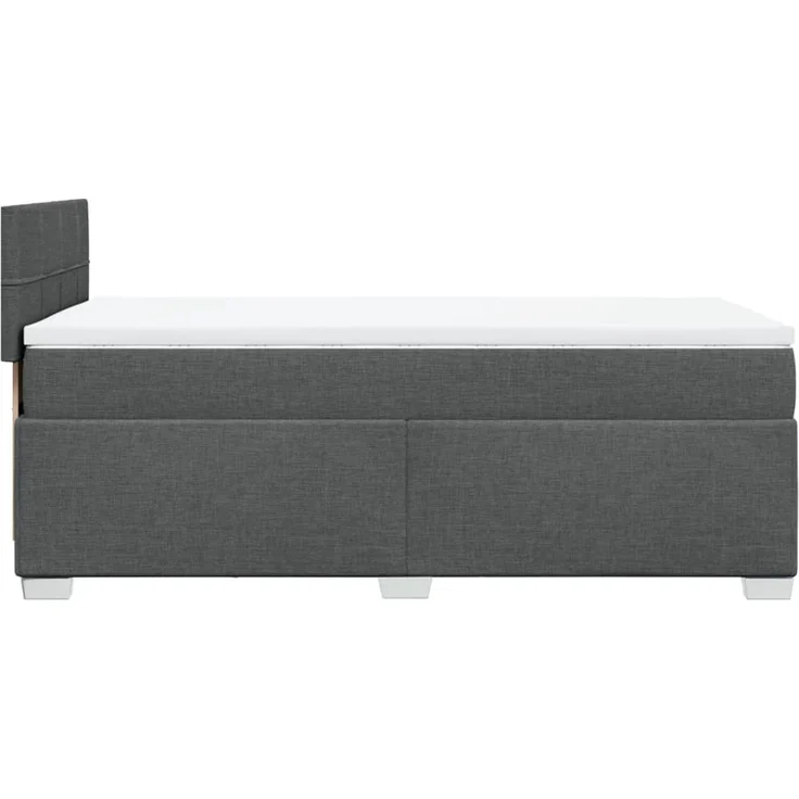 vidaXL Boxspringbett mit Matratze Dunkelgrau 90x200 cm Stoff 3285772 – Bild 5