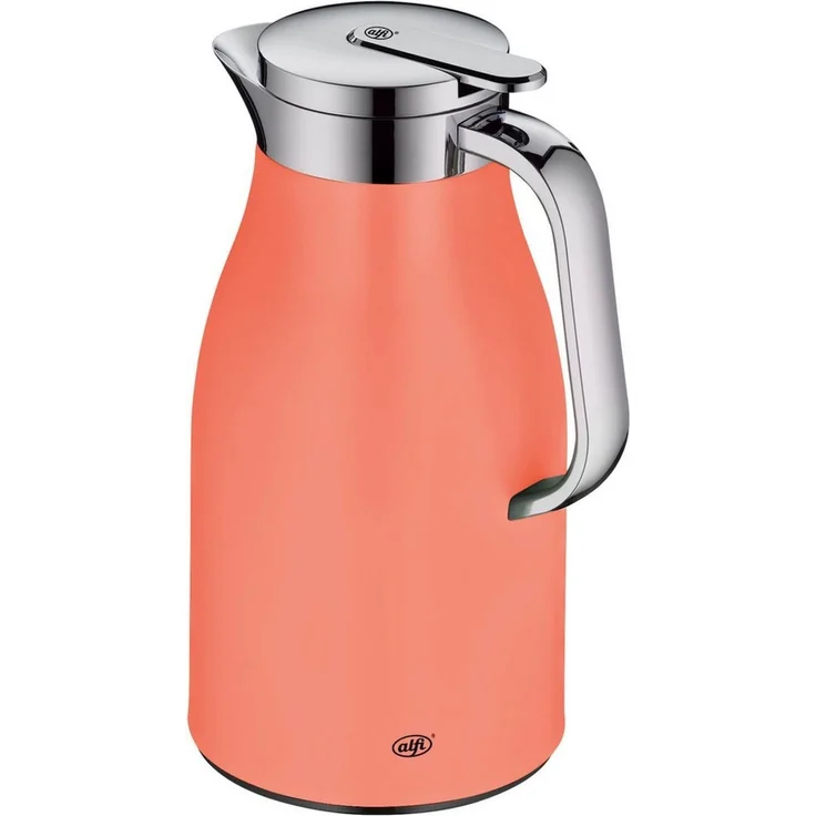 alfi SKYLINE 1,0l, deep apricot, Edelstahl-Isolierkanne mit hygienischem Hartglaseinsatz, Drehverschluss mit bequemer Drucktaste, ergonomischer Griff, ideal als Kaffeekanne, Teekanne, BPA-frei – Bild 3