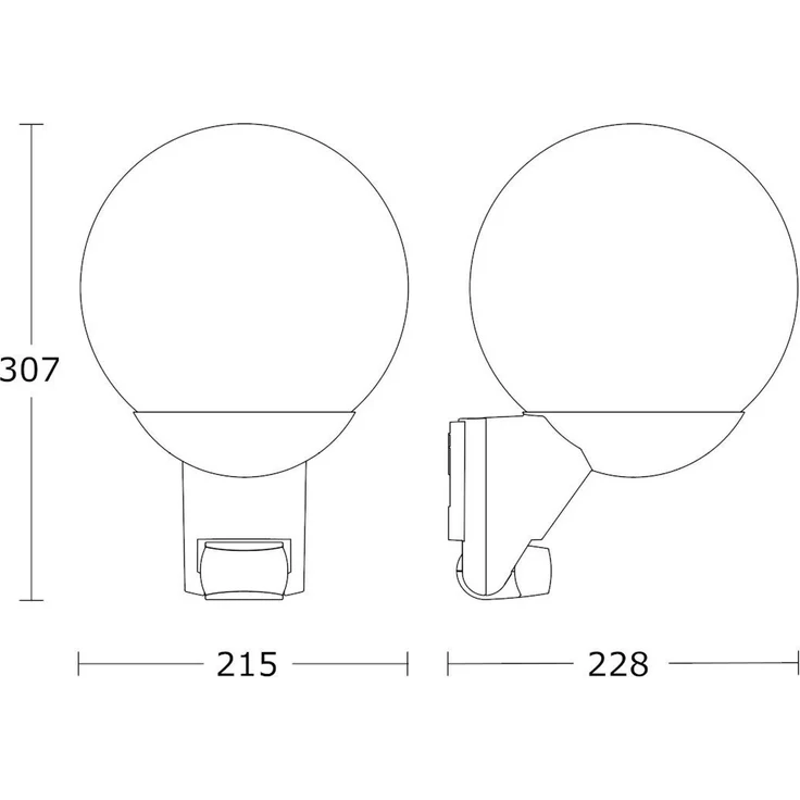 Steinel Außenleuchte L 595 S weiß, E27 max. 60 W, 180°-Sensor max 10 m Reichweite, mundgeblasener Glaskörper – Bild 3