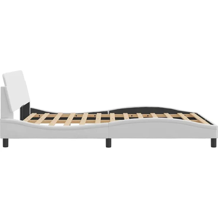 vidaXL Bettgestell "Dover" Weiß 137x190 cm Kunstleder 373286 – Bild 5