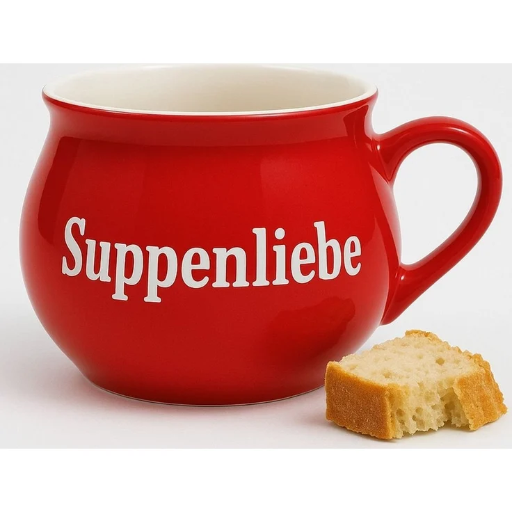 BURI Suppentassen 8er-Set aus Keramik | Bunte Henkel-Schüsseln mit Sprüchen | 400 ml | Spülmaschinenfest & mikrowellengeeignet | Mediterraner Stil – Bild 3