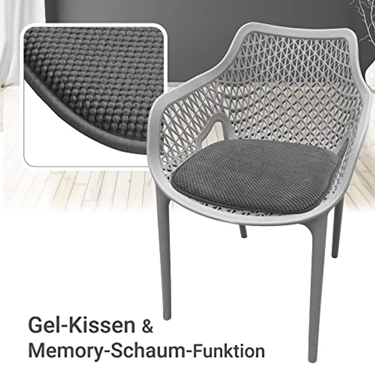 TRISENS Stuhlkissen Nika, Gel-Kissen Set 40x40 - Stuhlkissen mit modernem Memory-Schaumstoff – Bild 5