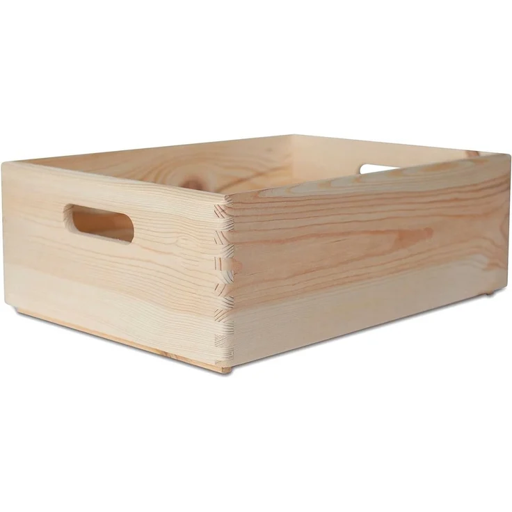 Creative Deco Holzkiste XXL Obstkiste Korb 40x30x13cm (1cm) mit Griffen ohne Deckel, mit Griffen, ohne Deckel – Bild 5
