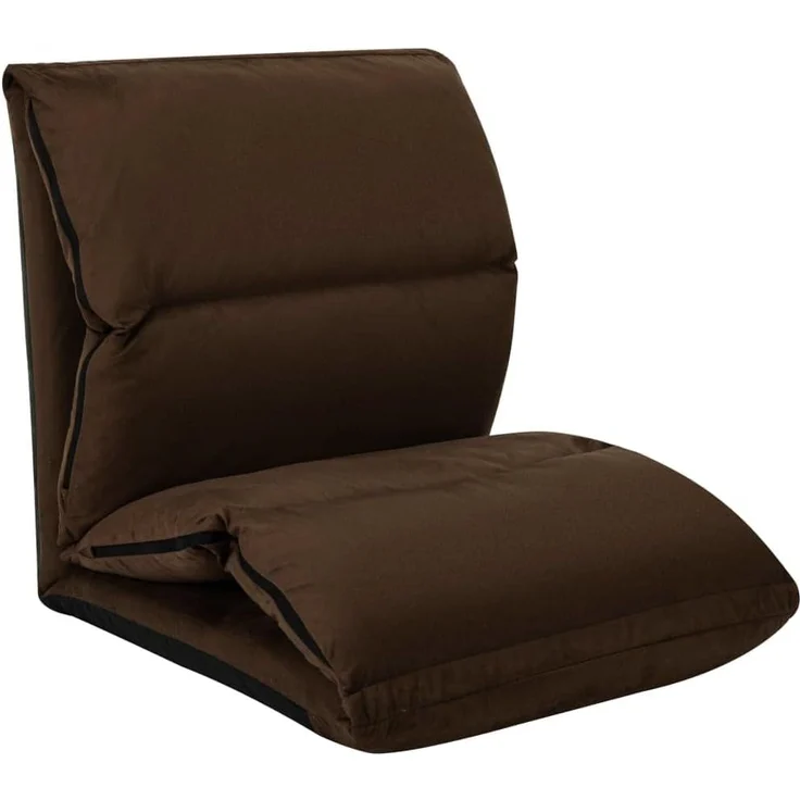 vidaXL Bodenstuhl Faltbar Braun Mikrofaser [325258] – Bild 1