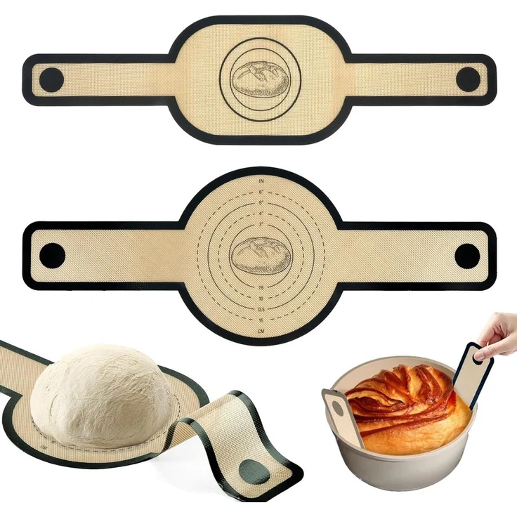 FELIXLEO Backmatte 2er Set Silikon Backmatte Dutch Oven Brotschlinge mit langen Griffen, (1-tlg) – Bild 1
