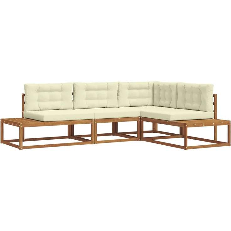 vidaXL Outdoor-Sofagarnitur 4 stk. 4-Sitzer Natur und Creme 3368133 – Bild 2