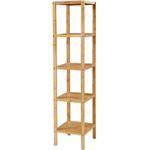 Songmics Badezimmer-Regal mit 5 Etagen, Bambus natur, 33 x 33 x 146 cm
