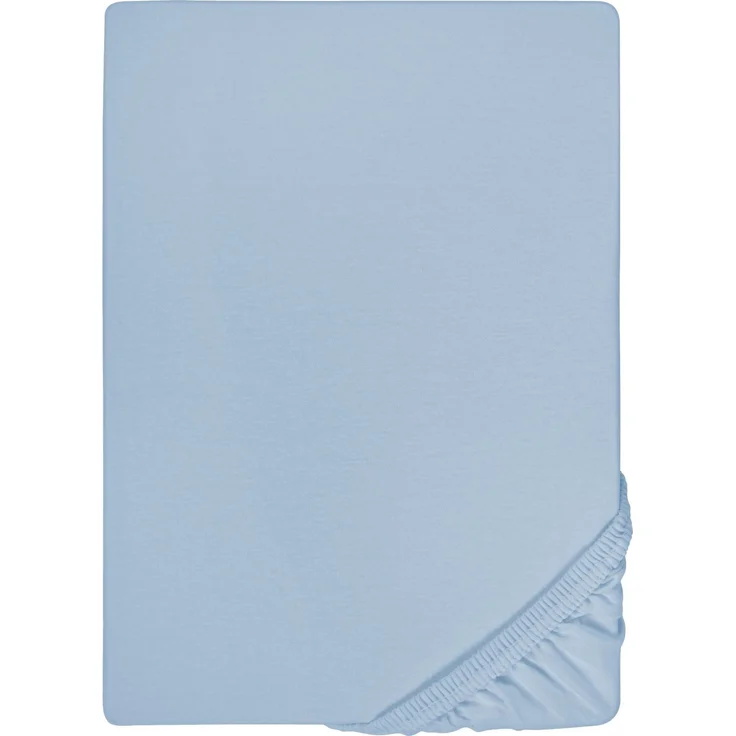 biberna Jersey-Elastic-Spannbetttuch 0077866, eisblau, 1x 180x200 cm - 200x220 cm – Bild 5