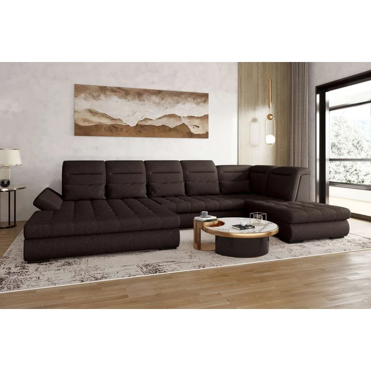 99rooms Toscana Wohnlandschaft Velours VOGUE Braun Links – Bild 5