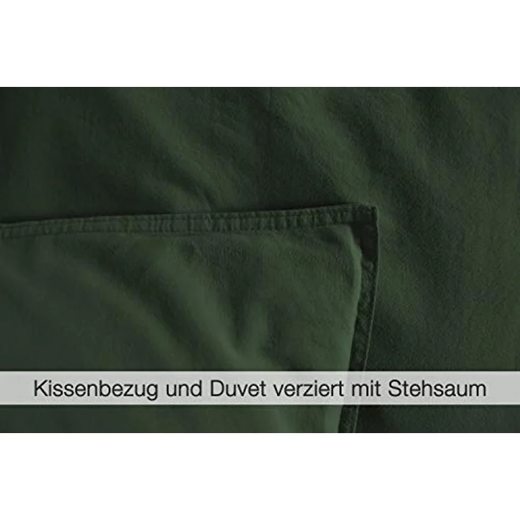 Bettwäsche Lissabon, Renforcé (Bio-Baumwolle), 2 teilig, unifarben, stonewashed und in vielen Farben – Bild 4