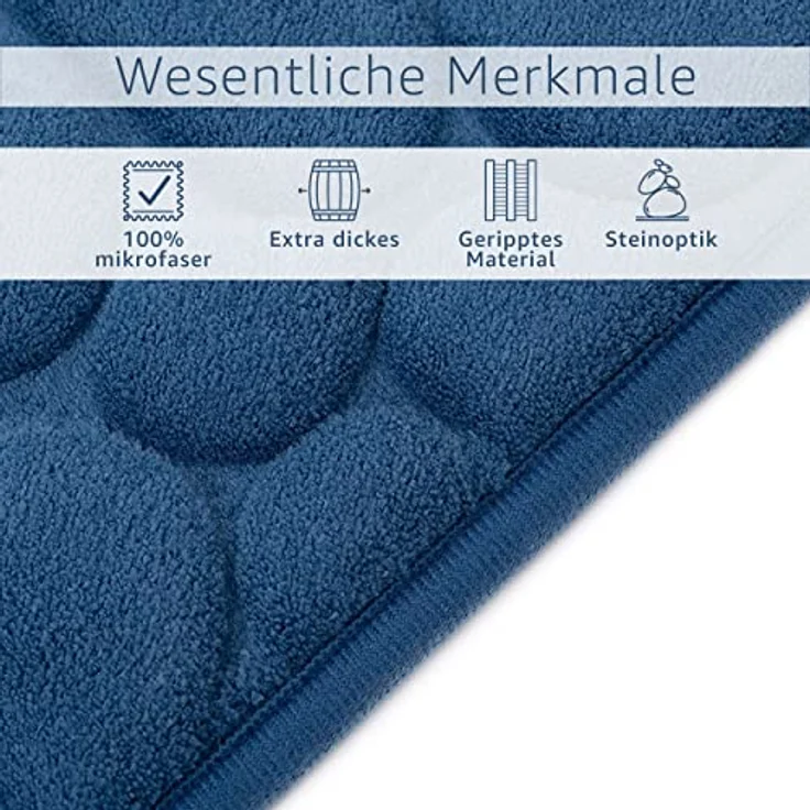 HSC Home-Style-Creation GmbH Schaum-Badematte Liverpool, Höhe 15 mm, Memory Schaum, rutschhemmend, schnelltrocknend, strapazierfähig, superweich, hautsympathisch, vollwaschbar, langlebig, wasserabsorbierend, Fußbodenheizung geeignet, Polyester, rechtec... – Bild 5