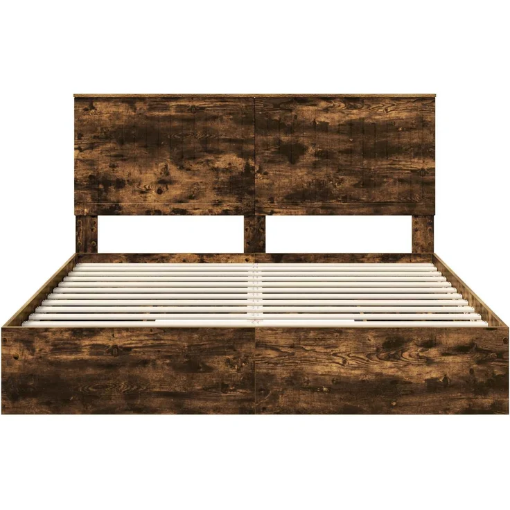 vidaXL Aufbewahrungsbett Geräucherte Eiche 160 x 200 cm Holzwerkstoff 3411191 – Bild 7