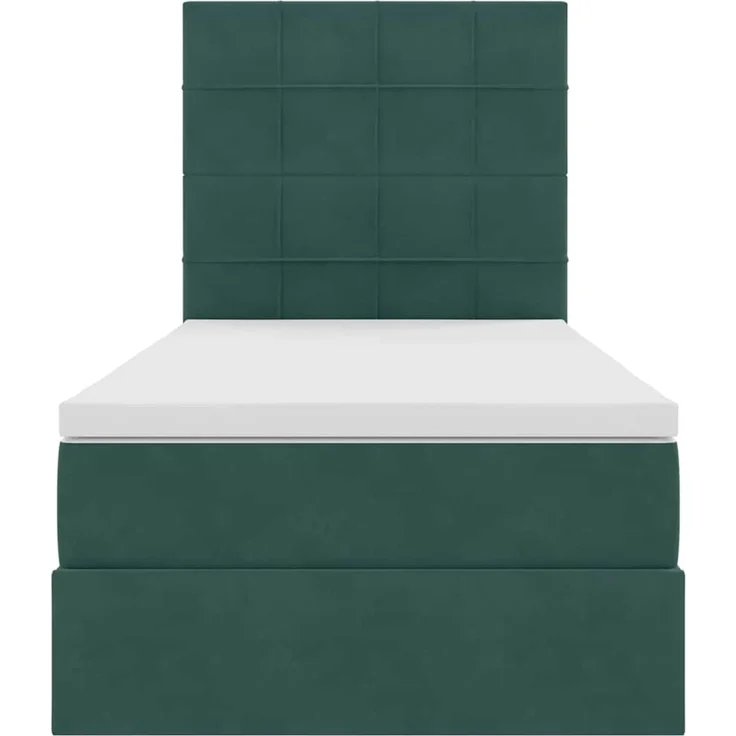 vidaXL Aufbewahrungsbett mit Matratze Dunkelgrün 100 x 200 cm Samt 3372012 – Bild 7