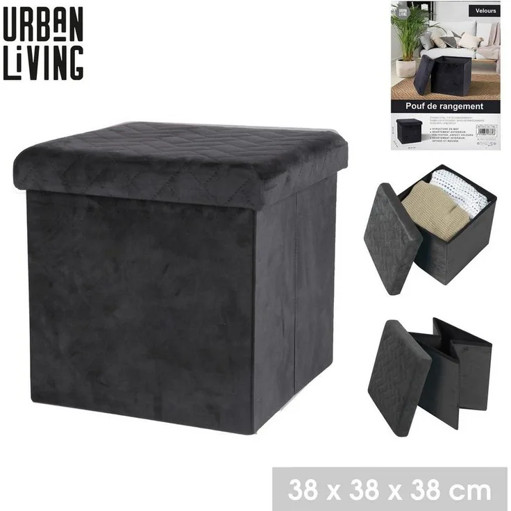 Urban Living Sitzhocker Ottomane faltbar Sitzwürfel Aufbewahrungsbox, hoher Sitzkomfort, Hocker mit Stauraumfach