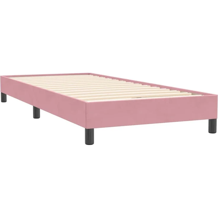vidaXL Boxspringbett ohne Matratze Rosa 90x220 cm Samt 3315860 – Bild 4