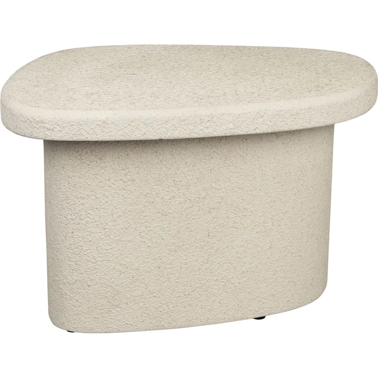 DutchBone Beistelltisch Veda Low aus recyceltem Marmor in Beige, Boho-Chic Stil 41x56x35 cm – Bild 1