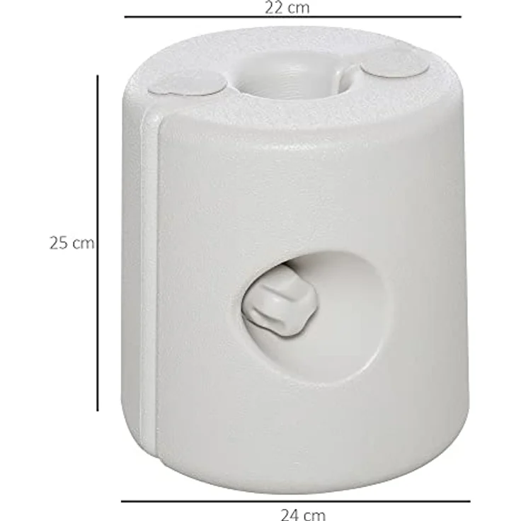 Outsunny Sonnenschirmständer, Standfuß aus Kunststoff, Weiß, 24x22 cm, stabiler Sonnen- & Sichtschutz – Bild 7