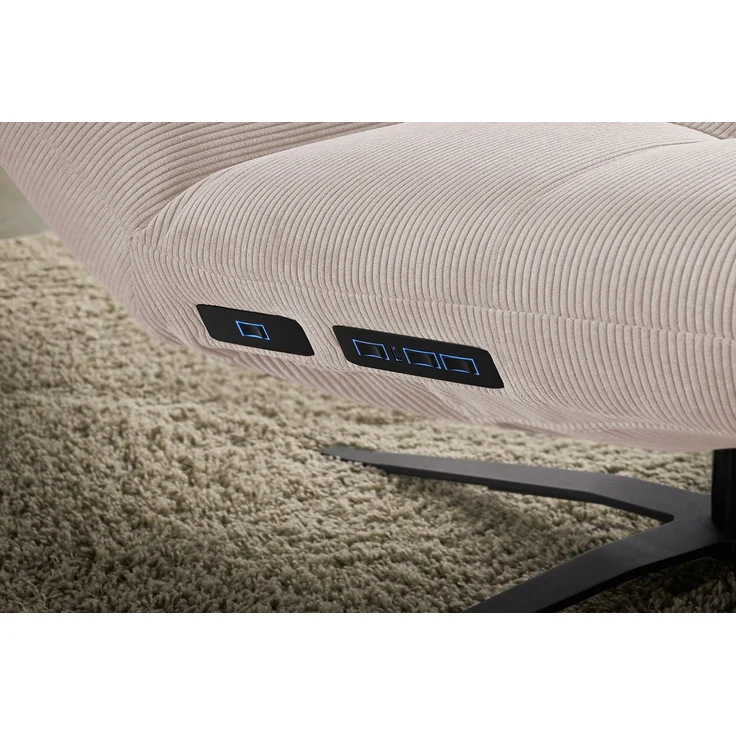 KAWOLA Relaxliege LETICIA motorisch Feincord beige 115 x 156 x 82 cm – Bild 7