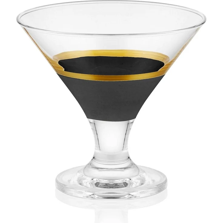 Hermia Concept 'GLW0005' Eisbecher-Set aus Glas (6-teilig), Schwarz / Gold, 9 x 8 x 8 cm, 210 ml – Bild 3