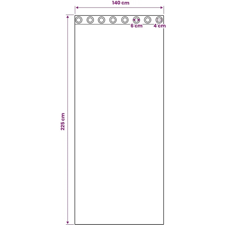 vidaXL Verdunkelungs-Vorhänge mit Ringen 2 stk. Lila 225 x 140 cm 4107380 – Bild 8