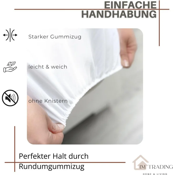 Wasserdichte Matratzenschoner 200x200cm mit 25 cm Rundumgummizug Matratzenauflage Inkontinenzunterlage Nässeschutz – Bild 6