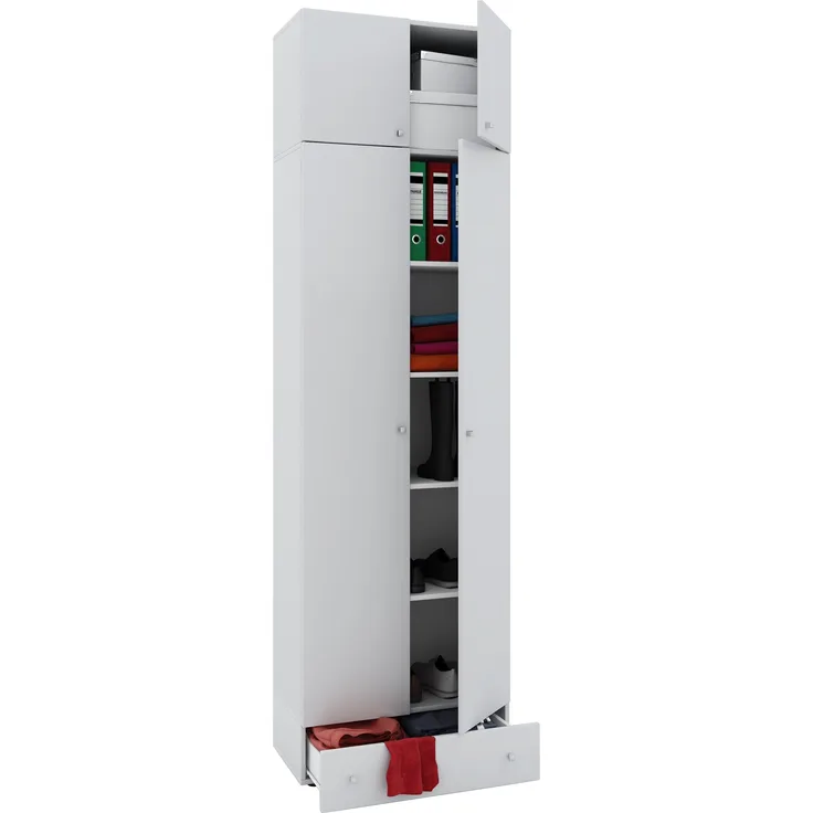 VCM Kleiderschrank Vandol 912249 Weiß B. 70 x H. 238 x T. 40 cm