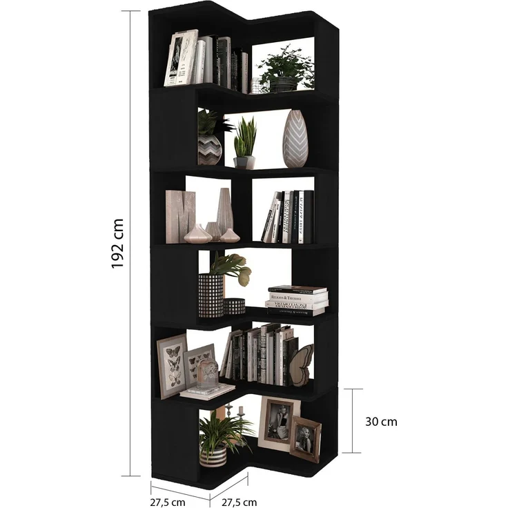 Skye Decor 'CPT4804-150' Schreibtisch mit Bücherregal, Schwarz, 150 x 75 x 60 cm – Bild 6