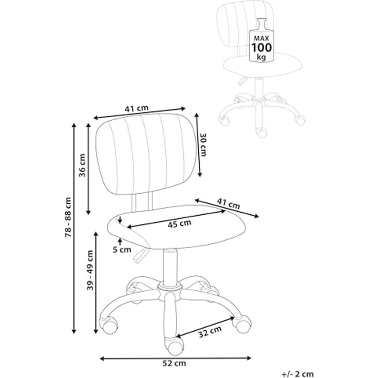 Schreibtischstuhl BUBBLY Stoff Hellgrau – Bild 3