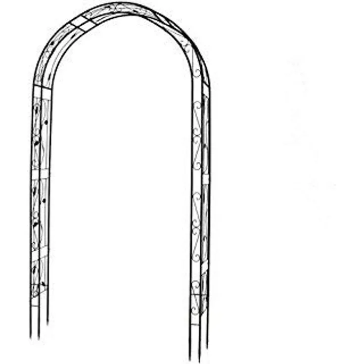 Rosenbogen Torbogen Rankhilfe Pergola Spalier Tor für Rosen Blumen Garten Terrasse Weinblatt-Design aus Metall 250 cm schwarz
