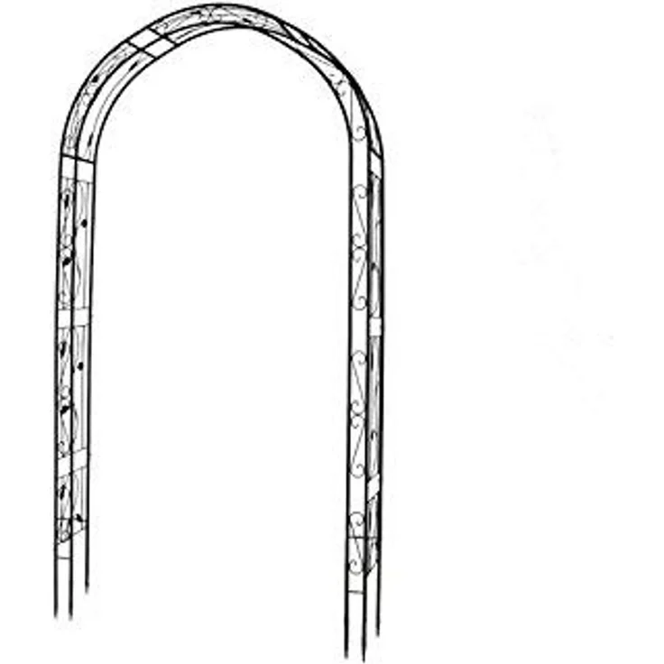 Rosenbogen Torbogen Rankhilfe Pergola Spalier Tor für Rosen Blumen Garten Terrasse Weinblatt-Design aus Metall 250 cm schwarz – Bild 1