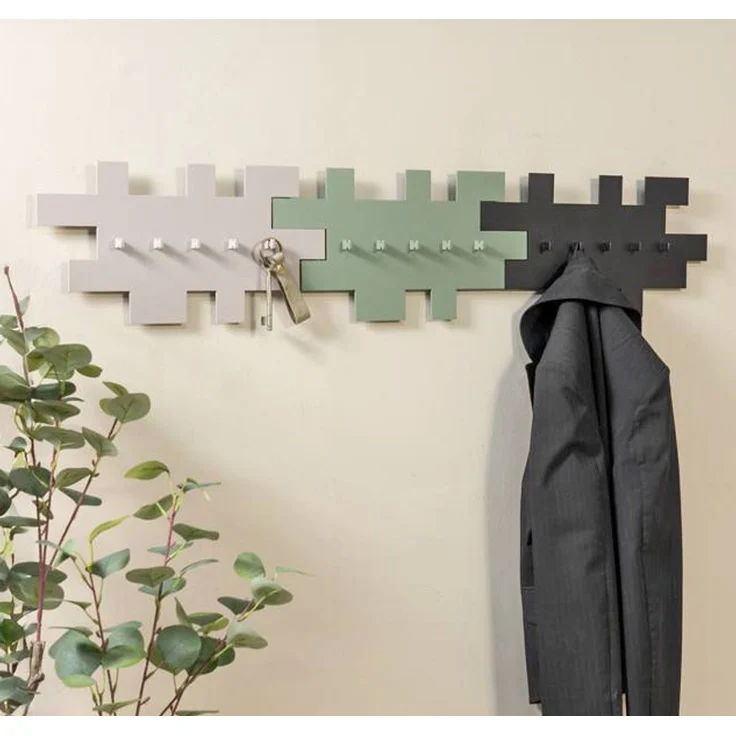Spinder Design TETROMINO Garderobe Hakenleiste Silky Taupe, MDF, Stahl, Skandinavisch 40x3,5x21,5 cm – Bild 10