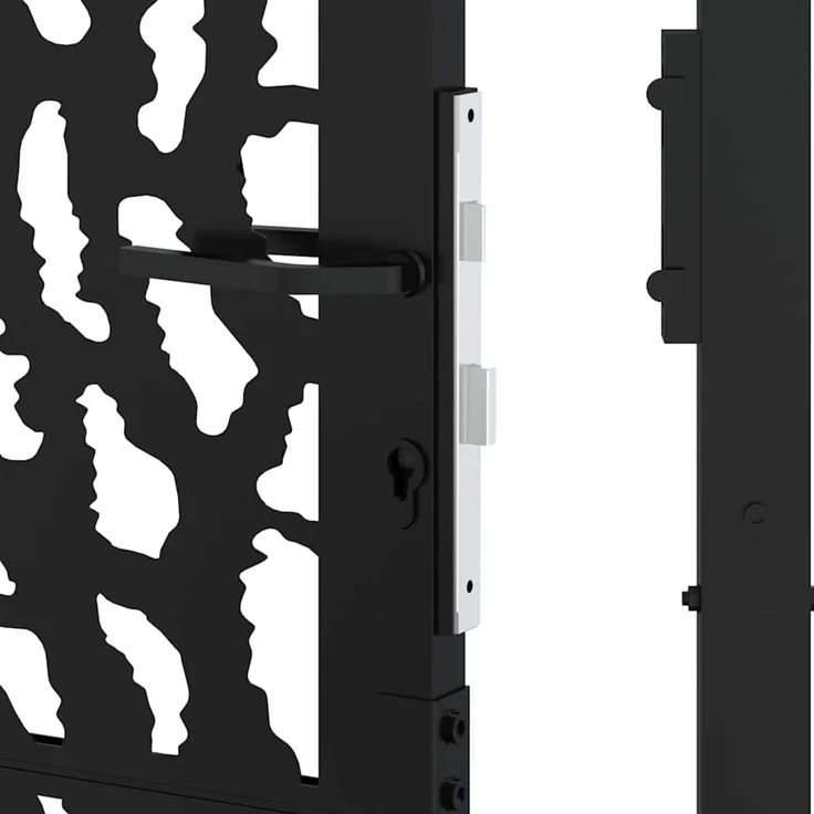 vidaXL Gartentor Schwarz 100x175 cm Stahl Trace Design 4100982 – Bild 8