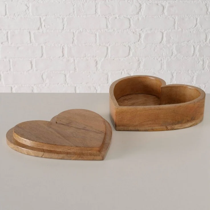 BOLTZE GRUPPE GmbH Dose Boltze, Box Lurea Herz Mango Holz 20 cm, 2085144 (1 St) – Bild 3